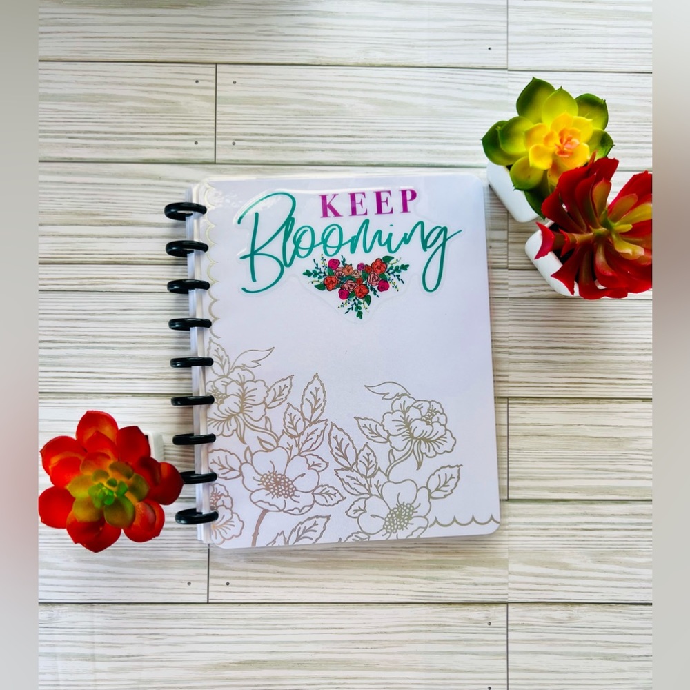 Happy Planner classic size weekly layout floral holographic
